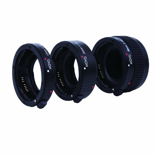 Product Cover Movo Photo AF Macro Extension Tube Set for Canon EOS DSLR Camera with 12mm, 20mm & 36mm Tubes (Economy Mount)