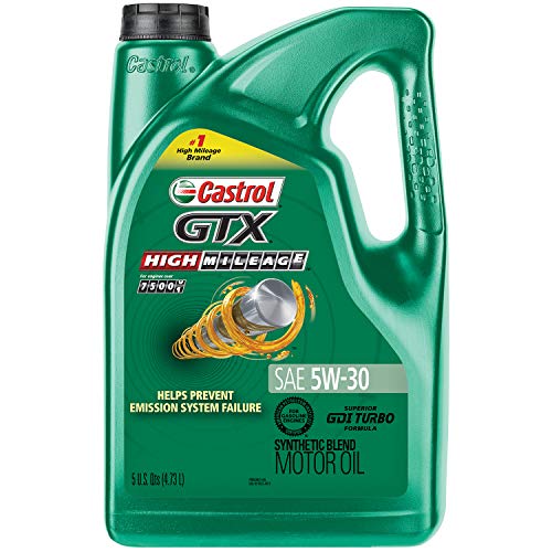 Product Cover Castrol 03102 GTX High Mileage 5W-30 Synthetic Blend Motor Oil, 5 Quart