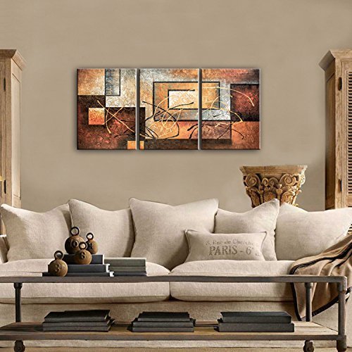 Product Cover Phoenix Decor-Abstract Canvas Wall Art Paintings on Canvas for Wall Decoration Modern Painting Wall Decor Stretched and Framed Ready to Hang 3 Piece Canvas Art