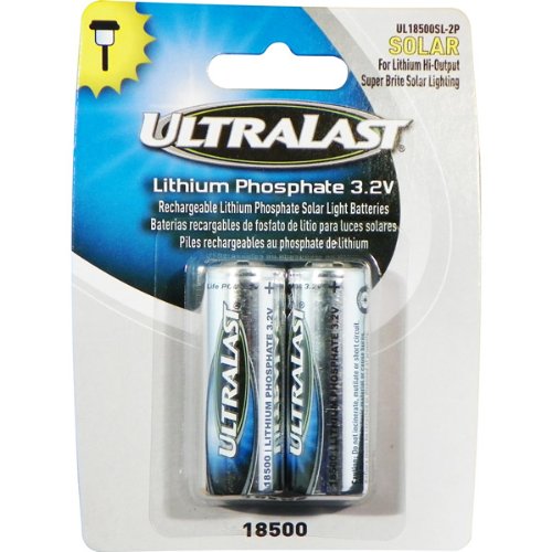 Product Cover UltraLast Lithium Phosphate Rechargeable Batteries for 3.2 Volt Outdoor Solar Lighting - 1000mAh