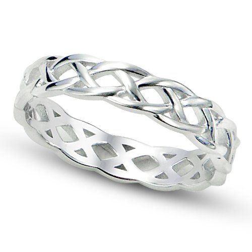 Product Cover Metal Factory Sz 7 Sterling Silver 925 Celtic Knot Eternity Band Ring