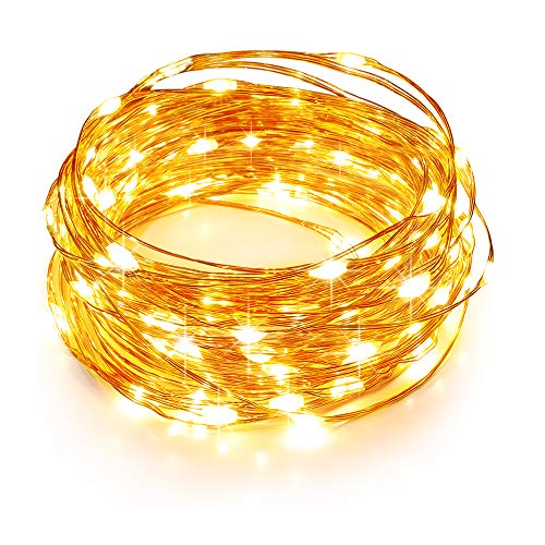 Product Cover TaoTronics LED String Lights 33ft with 100 LEDs, Waterproof Outdoor & Indoor Christmas Decorative Lights for Bedroom, Garden, Patio, Parties. UL588 and TUVus Approved (Copper Wire Lights, Warm White)
