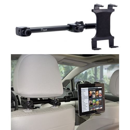 Product Cover Premium Car Headrest Tablet Mount Backseat Holder Stand {Multi Passenger} Works with All Tablets - Apple iPad PRO Air Mini Samsung Tab A E S4 w/Anti-Vibration Swivel Cradle (7-15 inch displays)