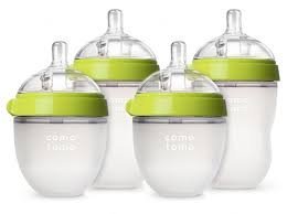 Product Cover Comotomo - Baby Bottles - Baby Feeding - Green - 4 Pack - Two 5 Ounce Bottles and Two 8 Ounce Bottles