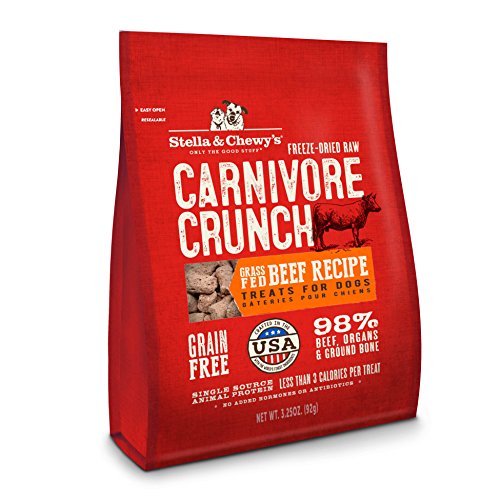 Product Cover Stella & Chewy's Freeze-Dried Raw Carnivore Crunch Grass-Fed Beef Recipe Dog Treats, 3.25 oz bag