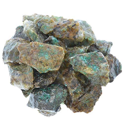Product Cover Hypnotic Gems Materials: 1 lb Bulk Rough Chrysocolla Stones from Madagascar - Raw Natural Crystals for Cabbing, Cutting, Lapidary, Tumbling, Polishing, Wire Wrapping, Wicca and Reiki Crystal Healing