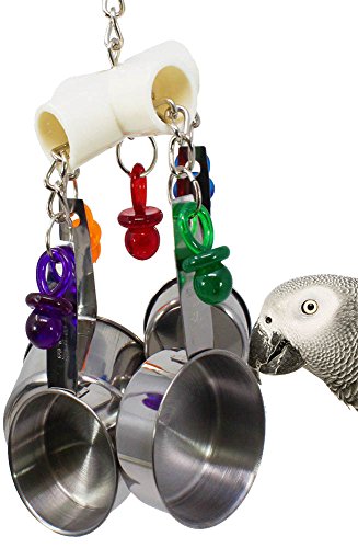 Product Cover Bonka Bird Toys 1750 Clacker Bird Toy Parrot cage Toys Cages African Grey Amazon Conure Cockatoo