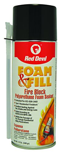 Product Cover Red Devil 0915 Foam & Fill Fire Block Foam Sealant with Nozzle, 12 Oz, Orange
