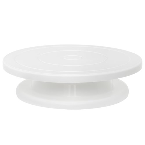 Product Cover Ateco 608 Revolving Cake Decorating Stand, Plastic Turntable and Base, 11-Inch Round, White
