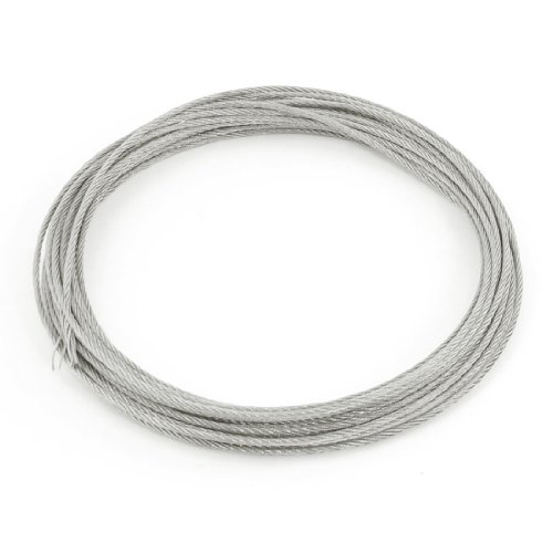 Product Cover uxcell Stainless Steel Wire Cable 2mm Dia. 7.5m Long Flexible Rope