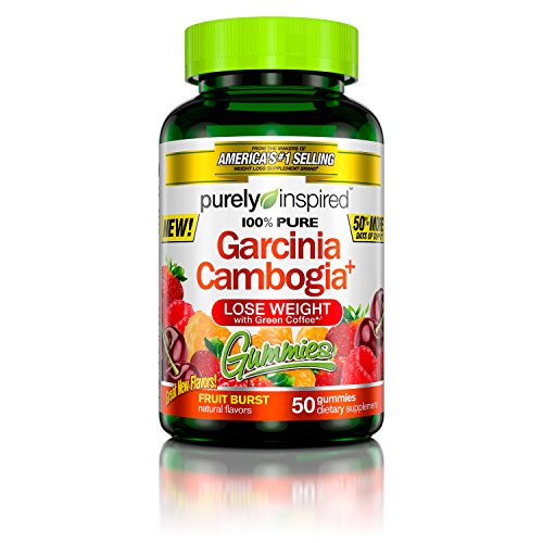 Product Cover 100% Garcinia Cambogia Gummies, Weight Loss Supplements with Green Coffee Extract, Natural Flavours, Fruit Burst, 50 Count