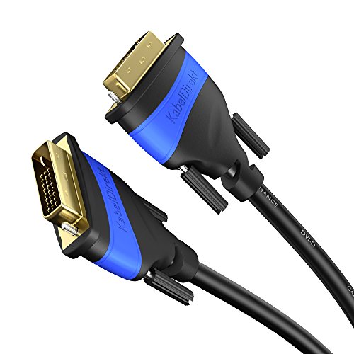 Product Cover KabelDirekt DVI to DVI Dual Link Cable (15 feet) DVI-D 24+1 High Resolution (2560x1600) Digital Video Connection with Ferrite Core & Double Shielding - Top Series