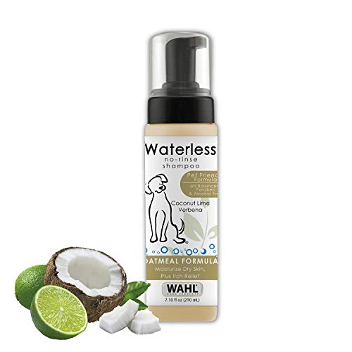 Product Cover Wahl Pet Friendly Waterless No Rinse Shampoo for Animals - Oatmeal & Coconut Lime Verbena for Cleaning, Conditioning, Detangling & Moisturizing Dogs, Cats & Horses - 7.1 Oz