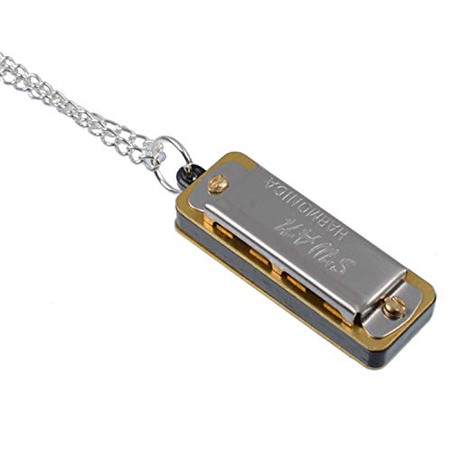 Product Cover Dresden New Cute Swan Mini Harmonica 4 Hole 8 Tone Necklace Silver