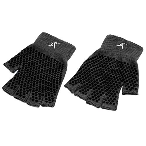 Product Cover Prosource Fit Grippy Yoga Gloves, One Size Fits All, Non-Slip Fingerless Design in Black