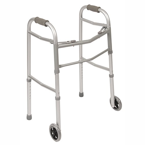 Product Cover PCP Walker Mobility Aid, Folding, Adjustable, Lightweight Stability with Skis & Wheels, Grey, Adult Size