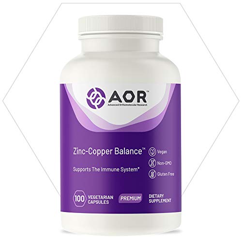 Product Cover AOR, Zinc-Copper Balance, Mineral Support for Prostate, Immune and Skin Health, Dietary Supplement, 100 Servings (100 Capsules)