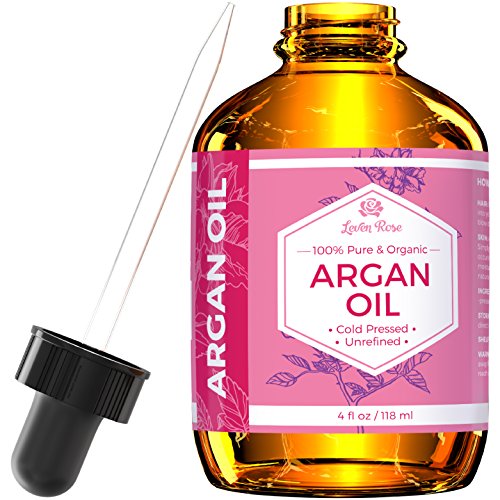 Product Cover Argan Oil by Leven Rose, 100% Pure Virgin Cold Pressed Moroccan Anti Aging Acne Treatment Moisturizer for Hair Skin & Nails 4 oz
