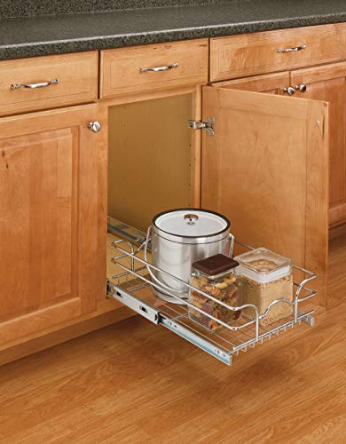 Product Cover Rev-A-Shelf - 5WB1-1220-CR - 12 in. W x 20 in. D Base Cabinet Pull-Out Chrome Wire Basket