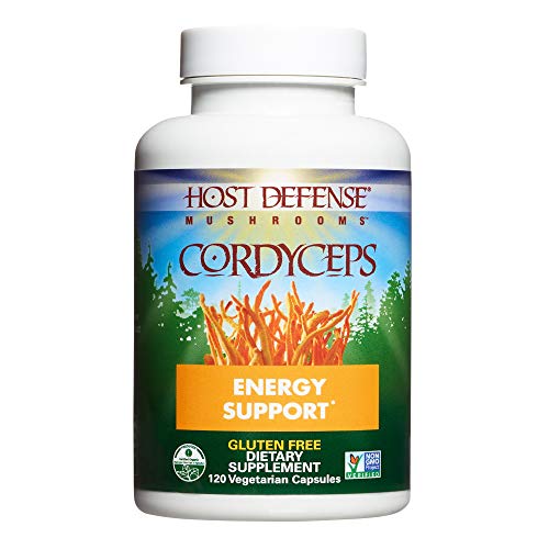 Product Cover Host Defense, Cordyceps Capsules, Energy and Stamina Support, Daily Dietary Supplement, USDA Organic, Gluten Free, 120 Vegetarian Capsules (60 Servings)