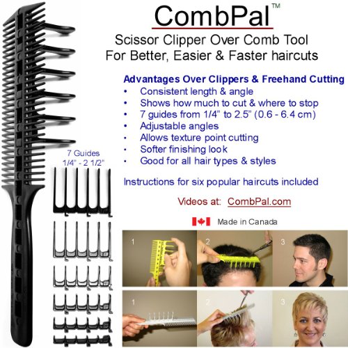 Product Cover CombPal Scissor Clipper Over Comb Hair Cutting Tool Barber Kit Pro Haircutting (Yellow)