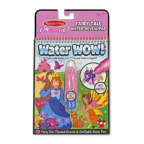 Product Cover Melissa & Doug On the Go Water Wow! Fairy Tale (The Original Reusable Water-Reveal Activity Pad, Chunky Water Pen, Great Gift for Girls and Boys - Best for 3, 4, 5, and 6 Year Olds)