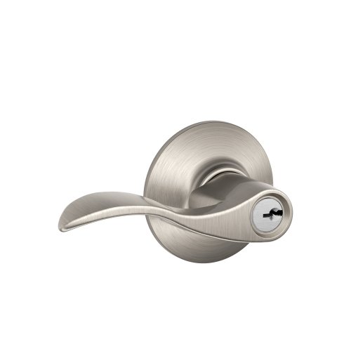 Product Cover Schlage F51A ACC 619 Accent Keyed Lever, 1 Pack, Satin Nickel