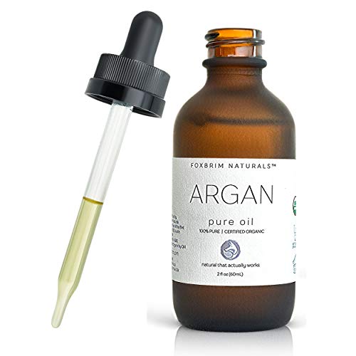 Product Cover Organic Argan Oil for Hair, Face, Skin & Nails - Extra Virgin - 100% Pure Moroccan Oil - USDA Certified - Premium Grade - Cold Pressed From Morocco - Foxbrim Naturals 2 oz