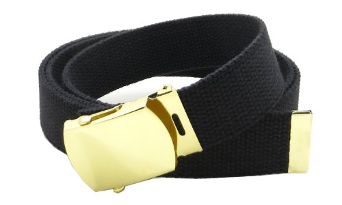 Product Cover Canvas Web Belt Military Style with Brass Buckle and Tip 54