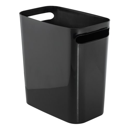 Product Cover iDesign Una Rectangular Trash Handles, Waste Basket Garbage Can for Bathroom, Bedroom, Home Office, Dorm, College, 12