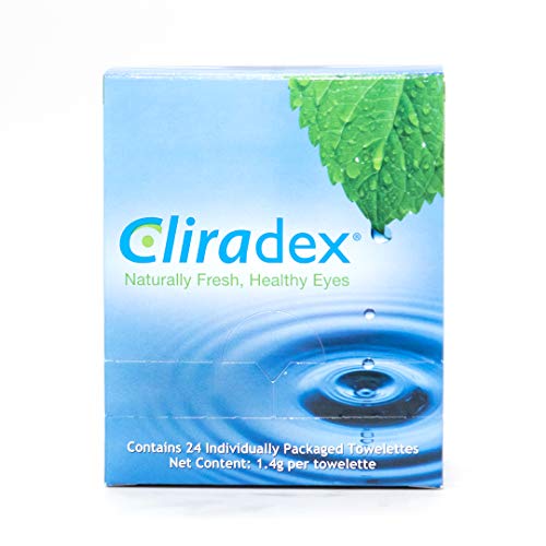 Product Cover Cliradex Natural Eyelid, Eyelash, and Facial Cleansing Towelettes, Box of 24
