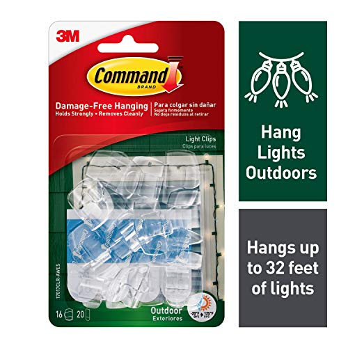 Product Cover Command 4-packages of Outdoor Light Clips, Hang Lights Damage-Free (17017CLR-AWES)