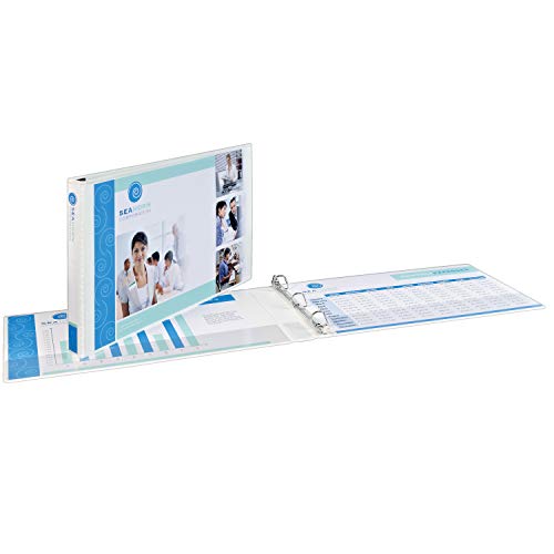 Product Cover Avery Heavy-Duty View Binder, White with 1.5-Inch Three Booster Slant Rings, Fits 11x 17 paper, 1 Binder, White (72125)