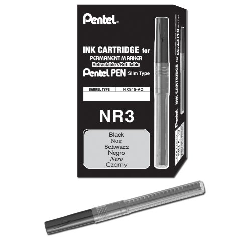 Product Cover Pentel Refill Ink For Handy Lines Permanent Marker, Black Ink, Box of 12 (NR3-A)
