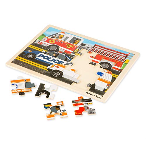 Product Cover Melissa & Doug To the Rescue! Wooden Jigsaw Puzzle (24 Pieces, Great Gift for Girls and Boys - Best for 3, 4, and 5 Year Olds)
