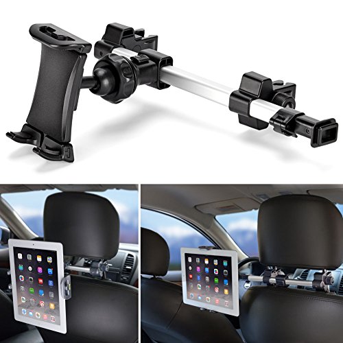 Product Cover iKross Universal Car Tablet Mount Holder Backseat Headrest Extendable Mount for Apple iPad, iPhone, Tablet, Smartphone, Nintendo Switch with Dual Adjustable Positions