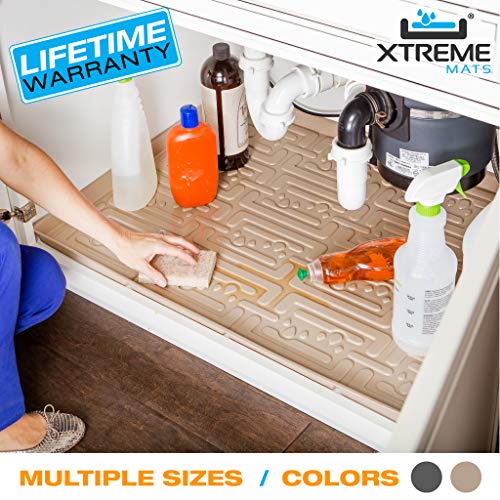 Product Cover Xtreme Mats Under Sink Kitchen Cabinet Mat, Pick Your Size, 33 5/8 x 21 7/8, Grey
