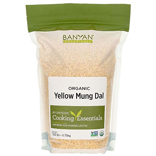 Product Cover Banyan Botanicals Organic Yellow Mung Dal - Certified USDA Organic - Non GMO - Vegan - GF - Ayurvedic Food for Kitchari & Cleansing, 1.65 lbs