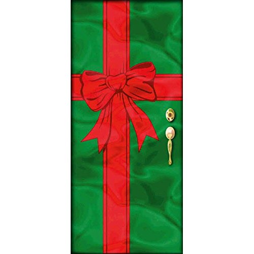 Product Cover Amscan Holiday Decor Foil Door Decoration - Red and Green - 78