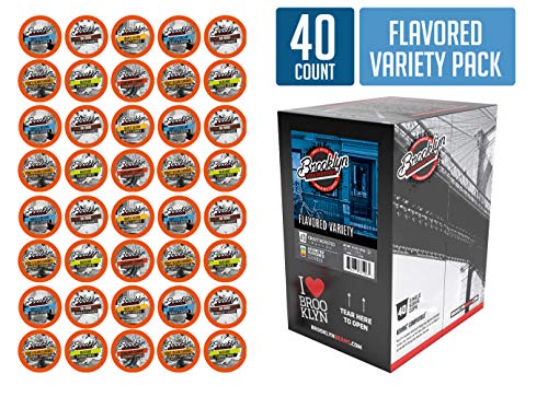 Product Cover Brooklyn Beans Flavored Coffee Variety Pack Pods, Compatible with 2.0 K-Cup Brewers, 40 Count