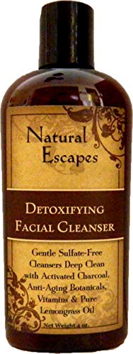 Product Cover Natural Escapes | Lemongrass Detoxifying Daily Facial Cleanser w/Activated Charcoal | Antioxidant & Anti-Aging Cleanser for Velvety Soft & Smooth Skin | Sulfate-Free Face Wash | 4oz