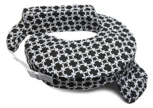 Product Cover My Brest Friend Inflatable Travel Nursing Pillow - Maternity Breastfeeding Support, Black & White Marina Paisley