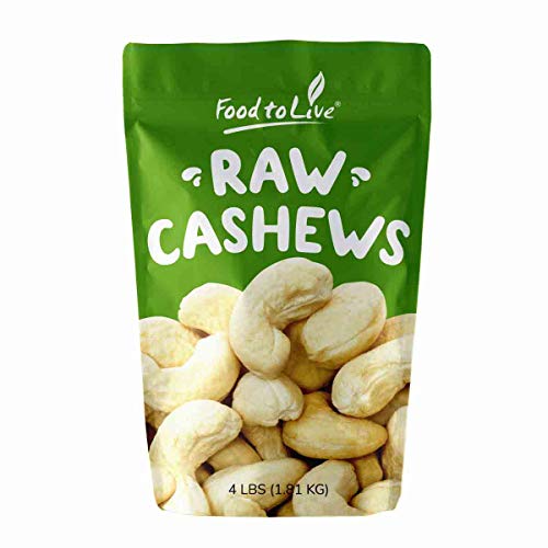 Product Cover Deluxe Whole Cashews, 4 Pounds - Raw Nuts, Unsalted, Unroasted Fancy Snack, Kosher, Vegan, Large Size, Bulk, A good source of Magnesium, Phosphorus, Copper & Manganese