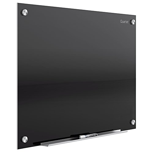 Product Cover Quartet Glass Whiteboard, Magnetic Dry Erase White Board, 4 x 3 feet, Infinity, Black Surface (G4836B)