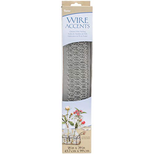 Product Cover Darice Galvanized Metal Chicken Wire Net (1pc), Silver -Perfect for Craft Projects, Home Use and Gardening - Lightweight Mesh Wire is Easy to Work with, Cut and Shape- Can be Spray Painted, 18
