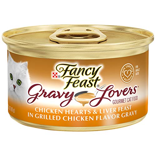 Product Cover Purina Fancy Feast Gravy Wet Cat Food, Gravy Lovers Chicken Hearts & Liver Feast - (24) 3 oz. Cans