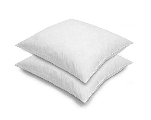 Product Cover Blue Ridge Home Fashions, 26x26 Feather Euro (2 Pack),Hypoallergenic European Sleep Pillow Inserts Sham Square Form, White