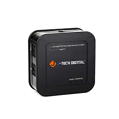 Product Cover J-Tech Digital Premium Quality SPDIF TOSLINK Digital Optical Audio 1x3 Splitter (One Input 3 Outputs)