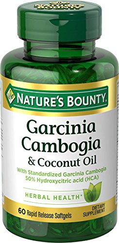 Product Cover Nature's Bounty Garcinia Cambogia Pills and Coconut Oil Herbal Health Supplement, Hydroxy citric Acid, 60 Softgels