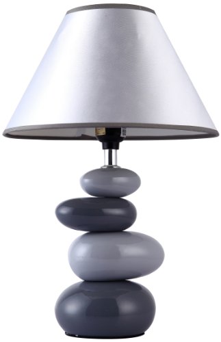Product Cover Simple Designs Home LT3052-GRY Shades of Gray Ceramic Stone Table Lamp